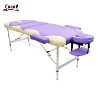 Purple cream folding massage chair bed beauty salon portable massage table aluminum 3 section