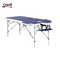 2 section aluminum massage table portable double color