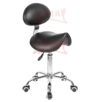 Stool SADDLE Hydraulic GAS Lift Bar Chair Salon Massage Spa Nail Black Backrest