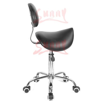 Black Salon Stool Saddle Chair Tattoo Facial Massage Spa PU Leather Hydraulic