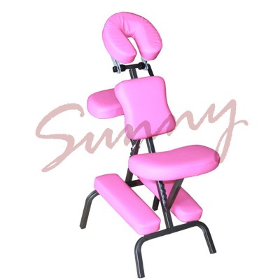 Pink Portable Folding Massage Chair Mini Foldable Massage Stools Cheap Metal Frame 5 cm Foam